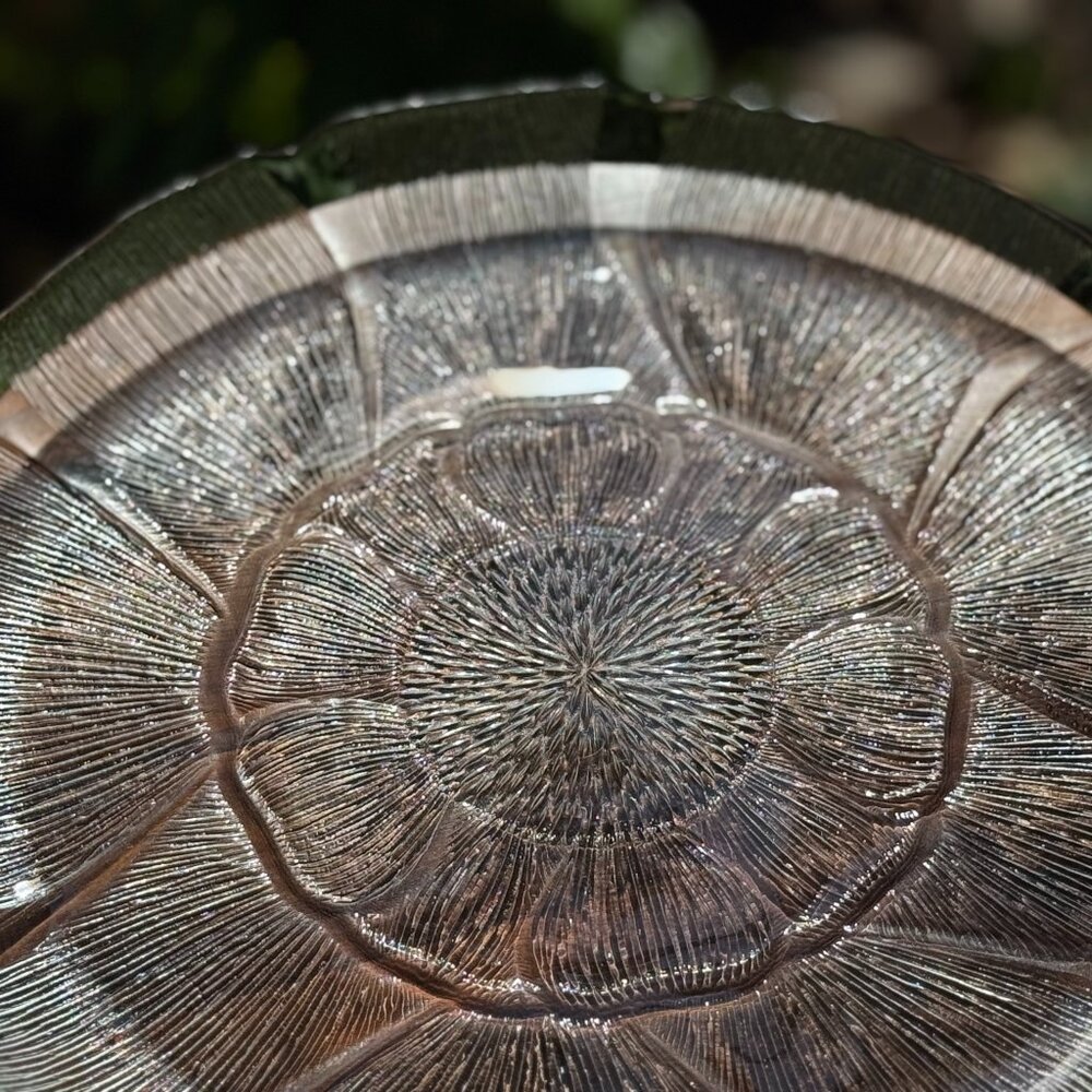 Vintage Arcoroc France Fleur Clear Glass Dinner Serving Plate - 10 3/4 inch